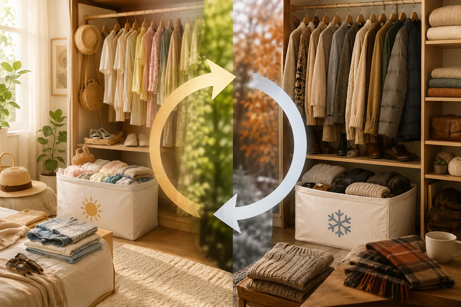 How do I rotate my wardrobe by season