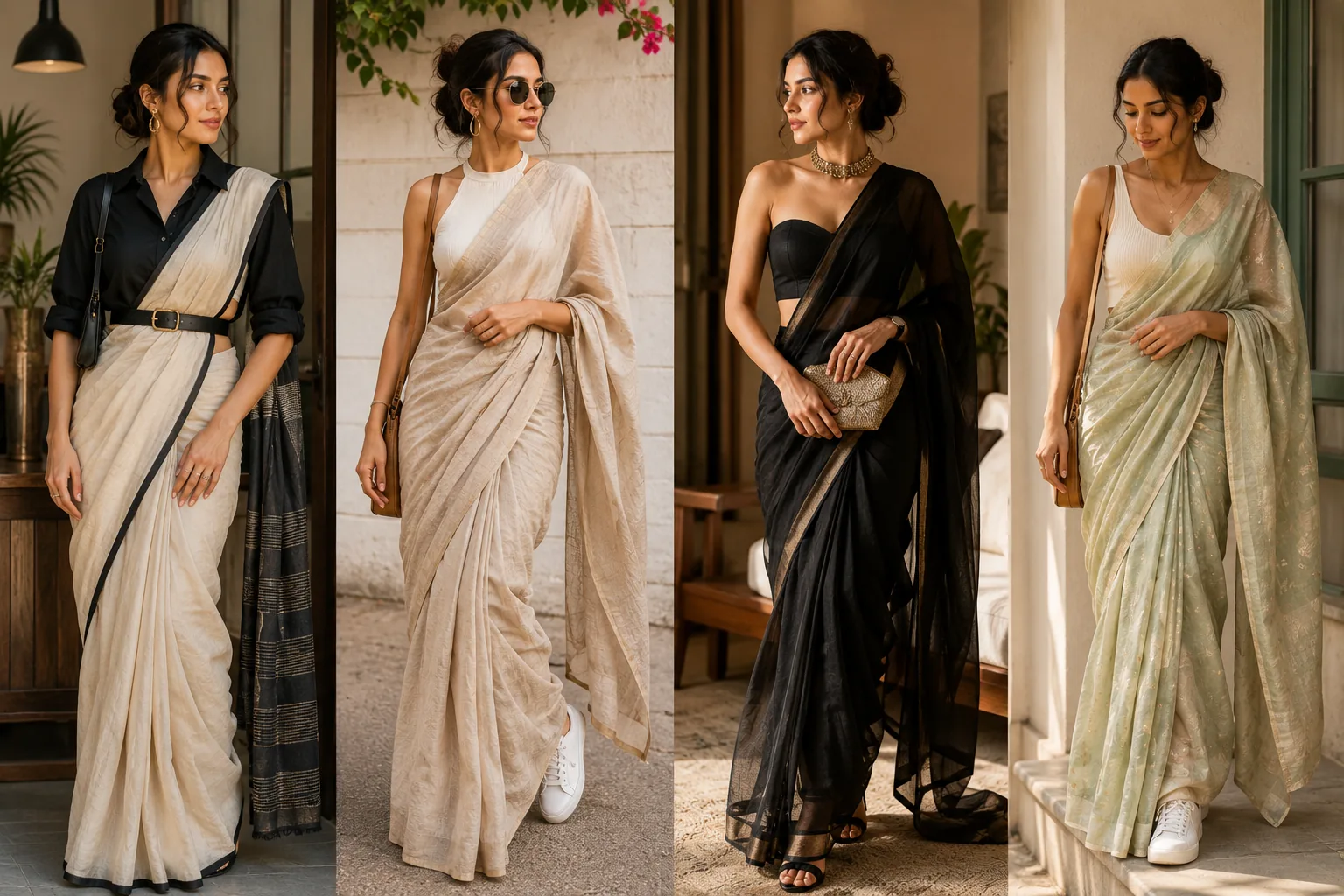 How do I style a saree in a modern way