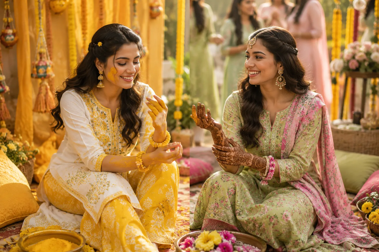 What should I wear for a mehendi or haldi