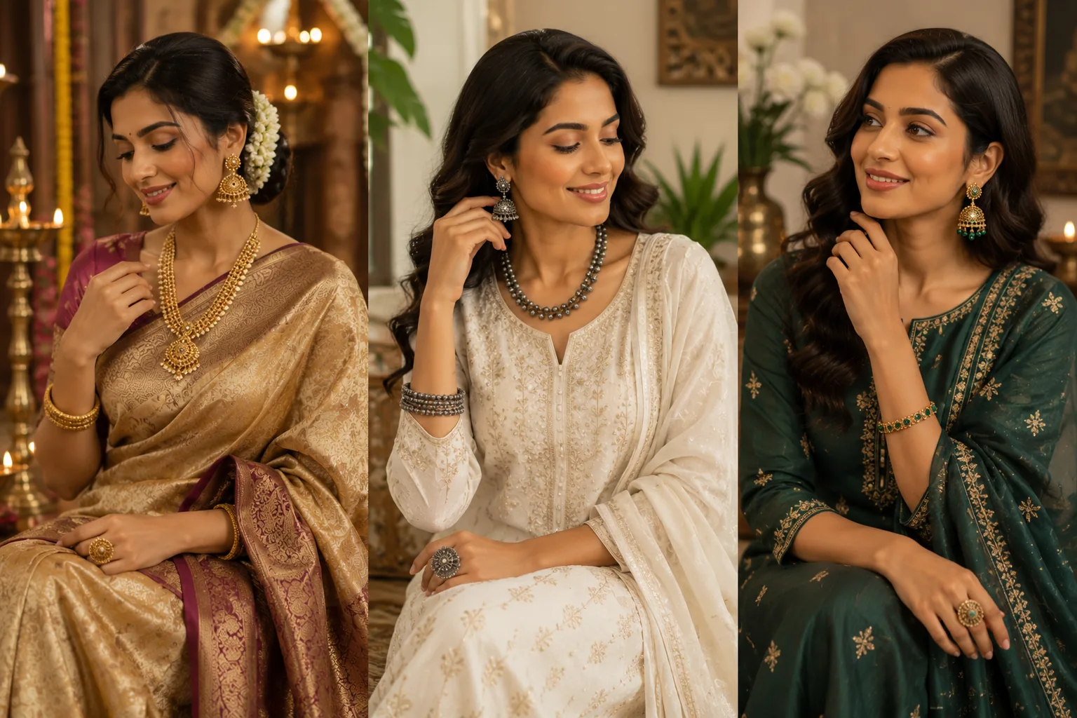 How do I pair jewellery with ethnic wear