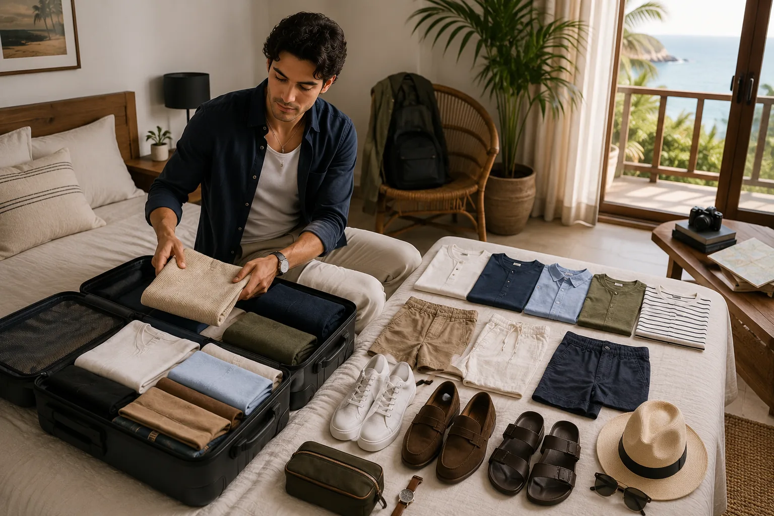 How do I pack outfits for a vacation